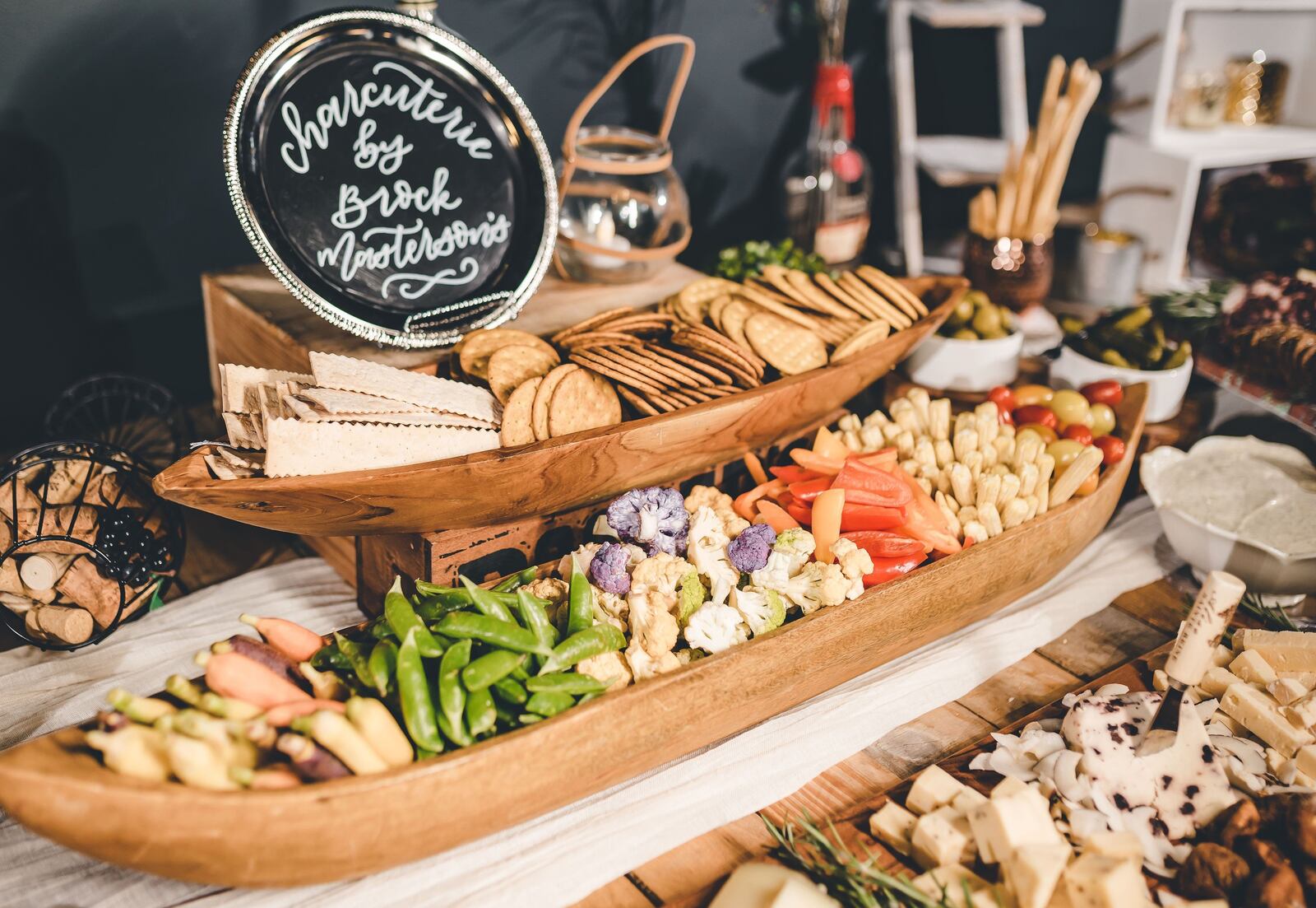 Charcuterie display by Brock Masterson’s Catering & Events, photographed by Sarah Babcock Studio