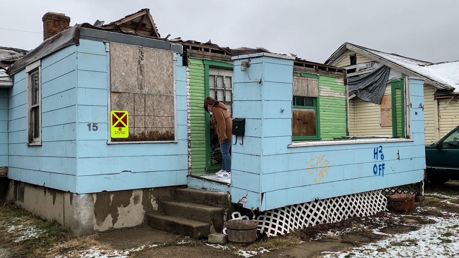 Christine Creager's house in Old North Dayton will be among the first to be rebuilt this spring by Volunteer groups organized through the Miami Valley Long-Term Recovery Operations Group. CHRIS STEWART / STAFF