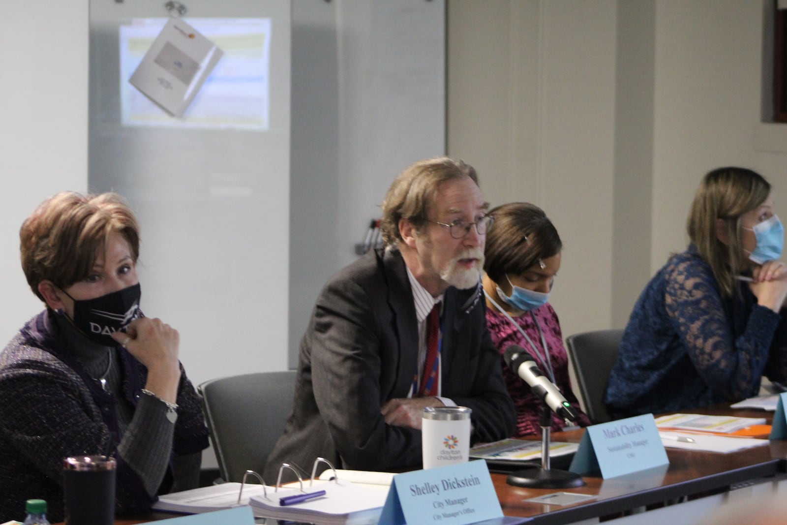 Mark Charles, Dayton's sustainability manager, speaks at a Dayton 2022 budget work session. CORNELIUS FROLIK / STAFF