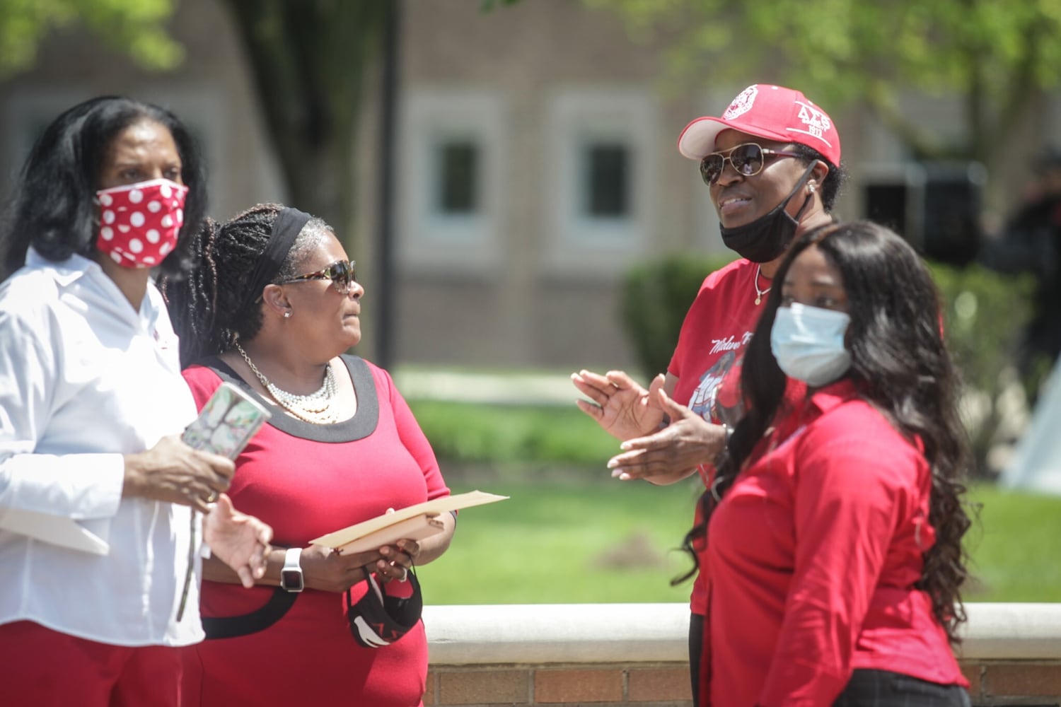 PHOTOS: Sculpture at WSU honors African-American fraternities, sororities