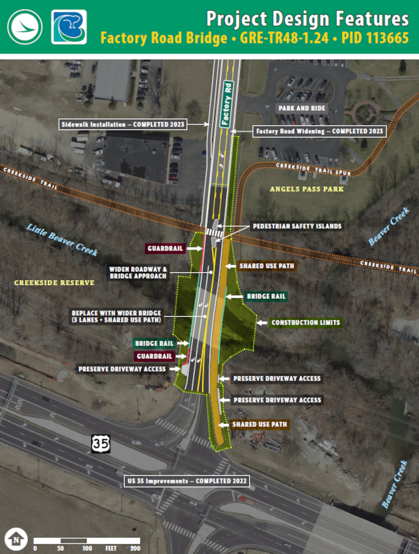 A meeting discussing reconstruction plans for the Factory Road bridge will take place on Nov. 2, 2023. The City of Beavercreek’s Engineering Division and the Ohio Department of Transportation will address plans for the bridge and address any questions. Photo courtesy the City of Beavercreek.