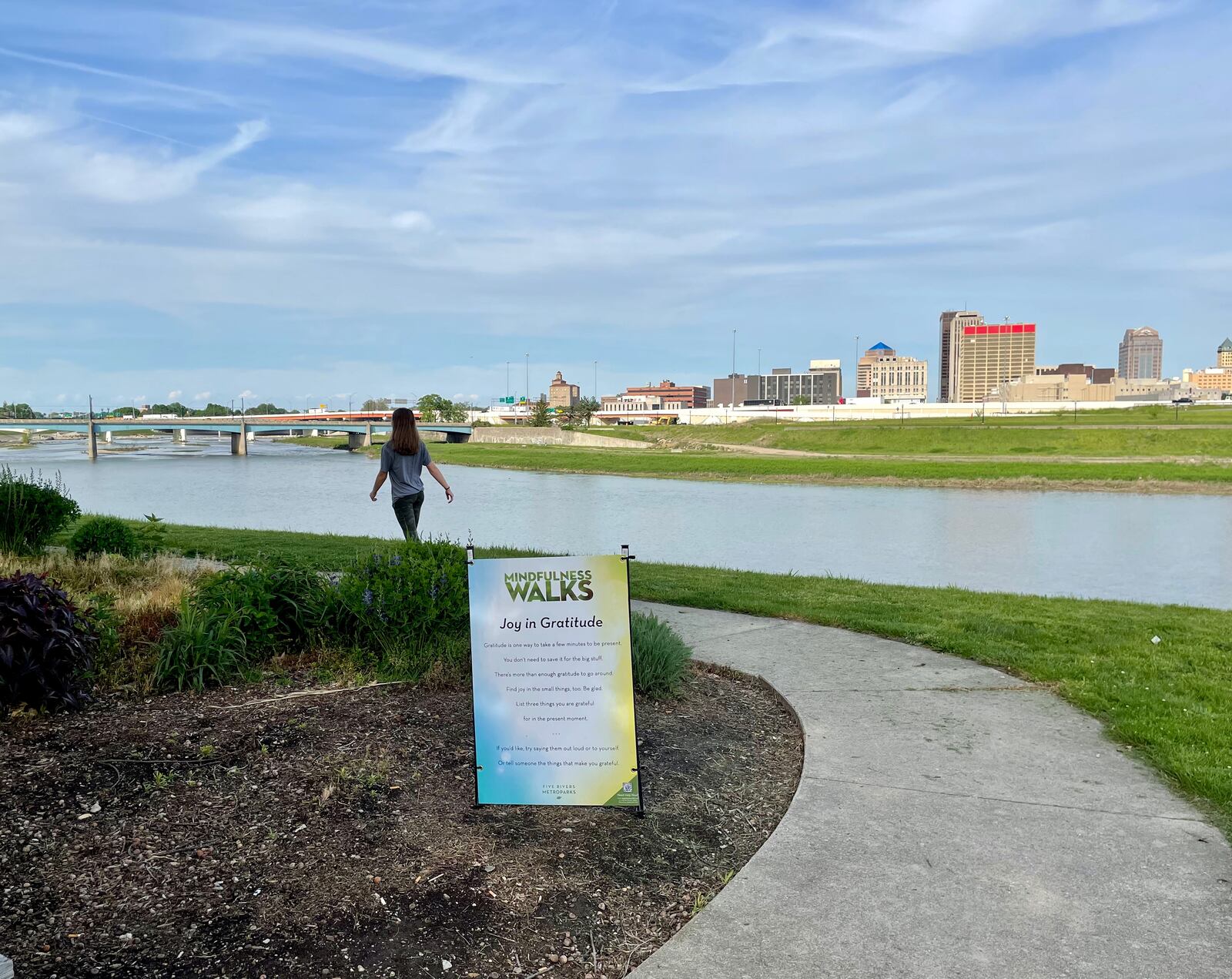 Five Rivers MetroParks Mindfulness Walks are short, easy walks inviting people to stop and engage in a variety of simple breathing and meditation activities - Debbie Juniewicz