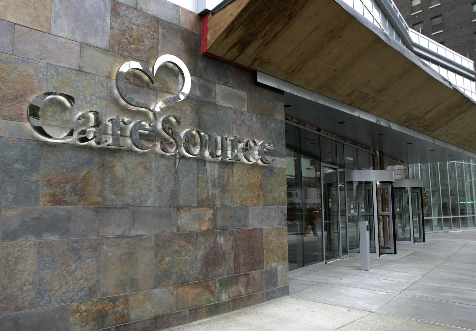 The entrance to the new CareSource building at North Main and Monument streets.