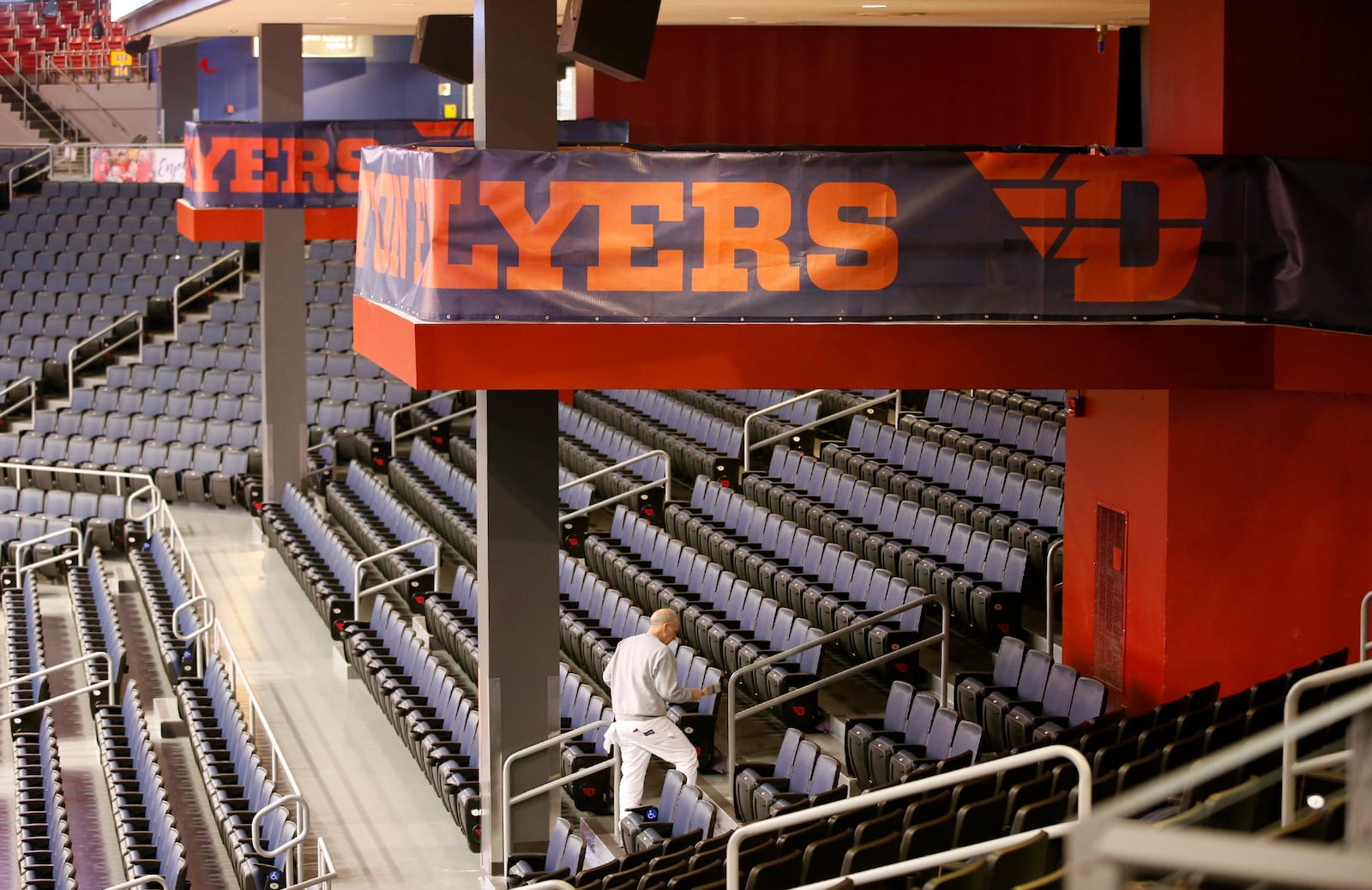 New corner terraces are part of the UD Arena renovation.  When completed, the terraces will offer semi-private viewsin space of events at the arena.   TY GREENLEES / STAFF