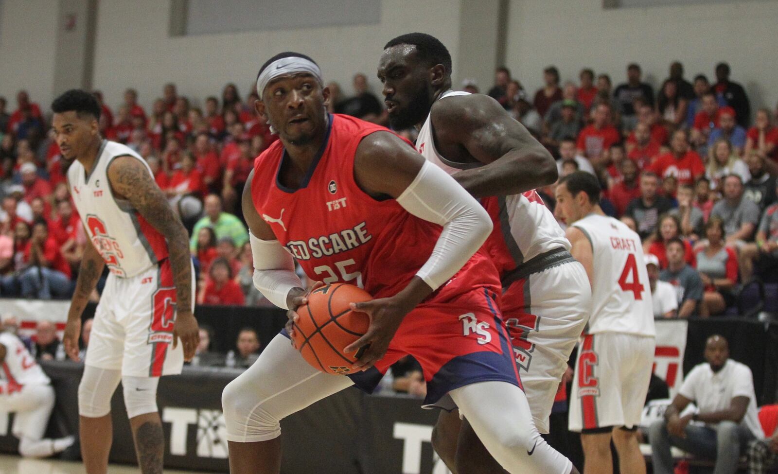 Kendall Pollard, of the Red Scare, looks for a shot against Carmen’s Crew on Sunday, July 21, 2019.