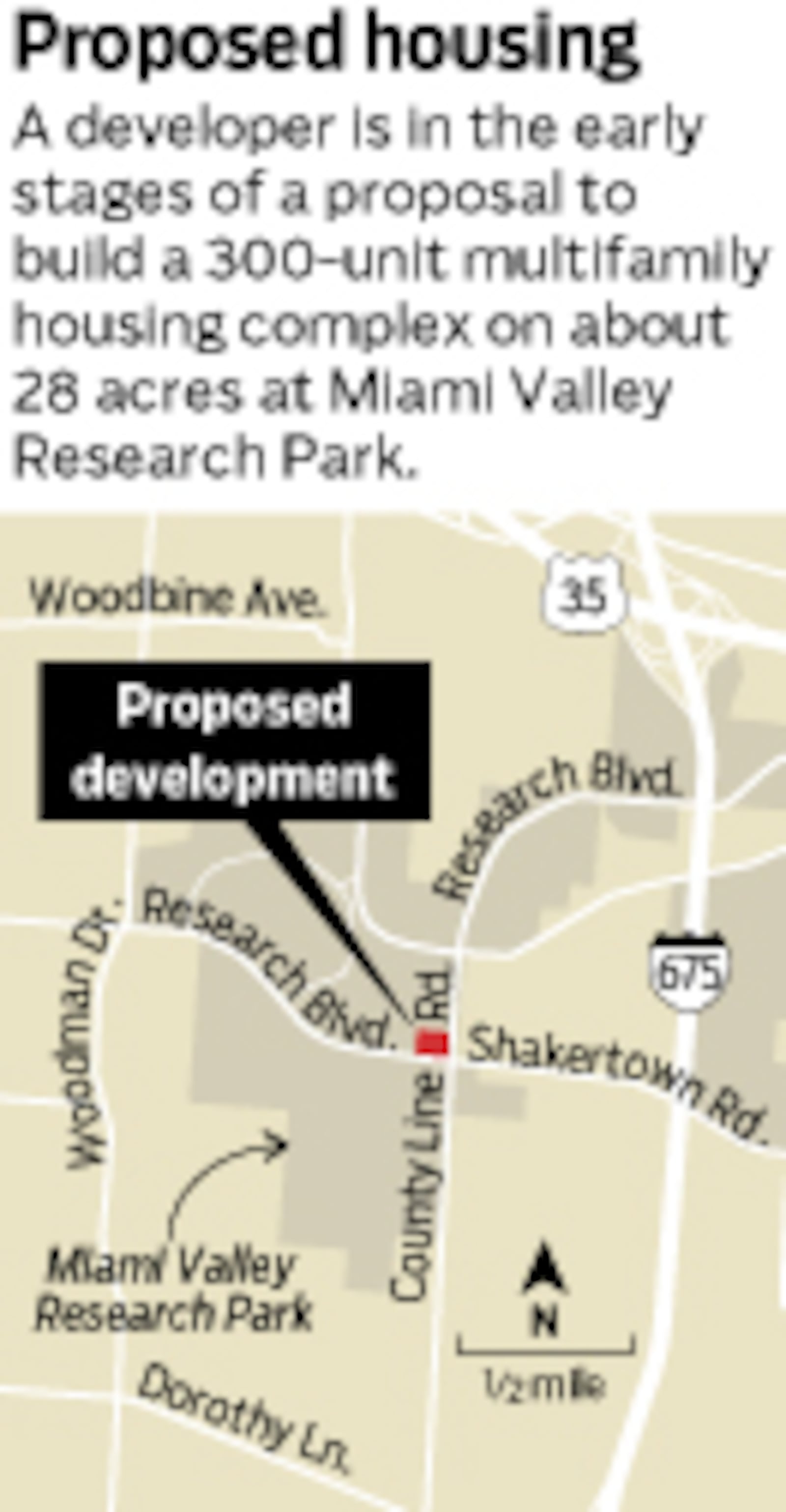 Cleveland-based Industrial Commercial Properties is looking to build multifamily residential housing on about 28 acres at the northeast corner of Research Park Boulevard and County Line Road. FILE