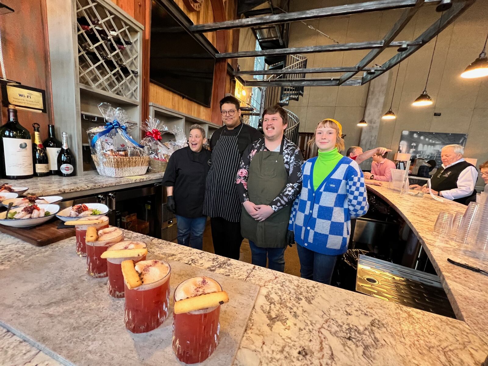 Left to right: Wheat Penny's winning team from 2023 Buckeye Vodka Battle of the Bartenders: Wheat Penny chef and co-owner Liz Valenti, chef Nicholas Cheng, bar manager Thomas Morris and sous chef Hannah Cranmer.