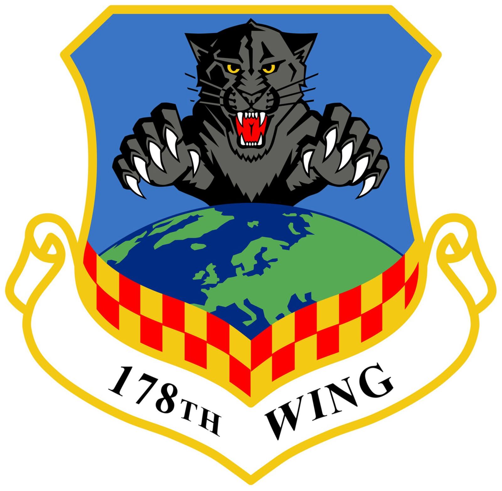 Shield for 178th Wing Ohio Air National Guard located at Springfield Air National Guard Base. 2019