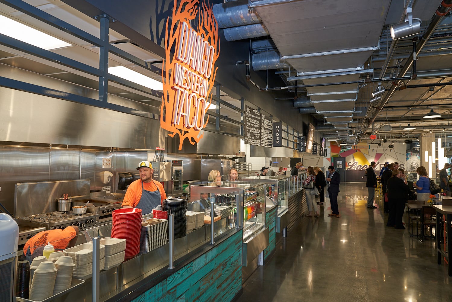 PHOTOS: Kroger launches new food hall eatery, grocery combo