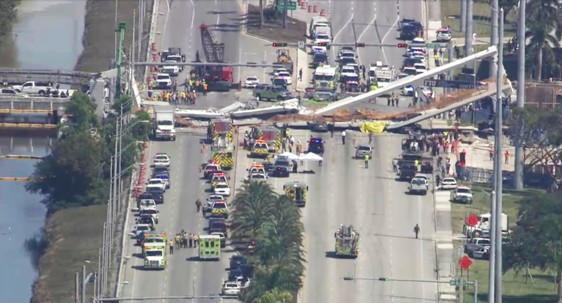 Photos: FIU pedestrian bridge collapses in Miami