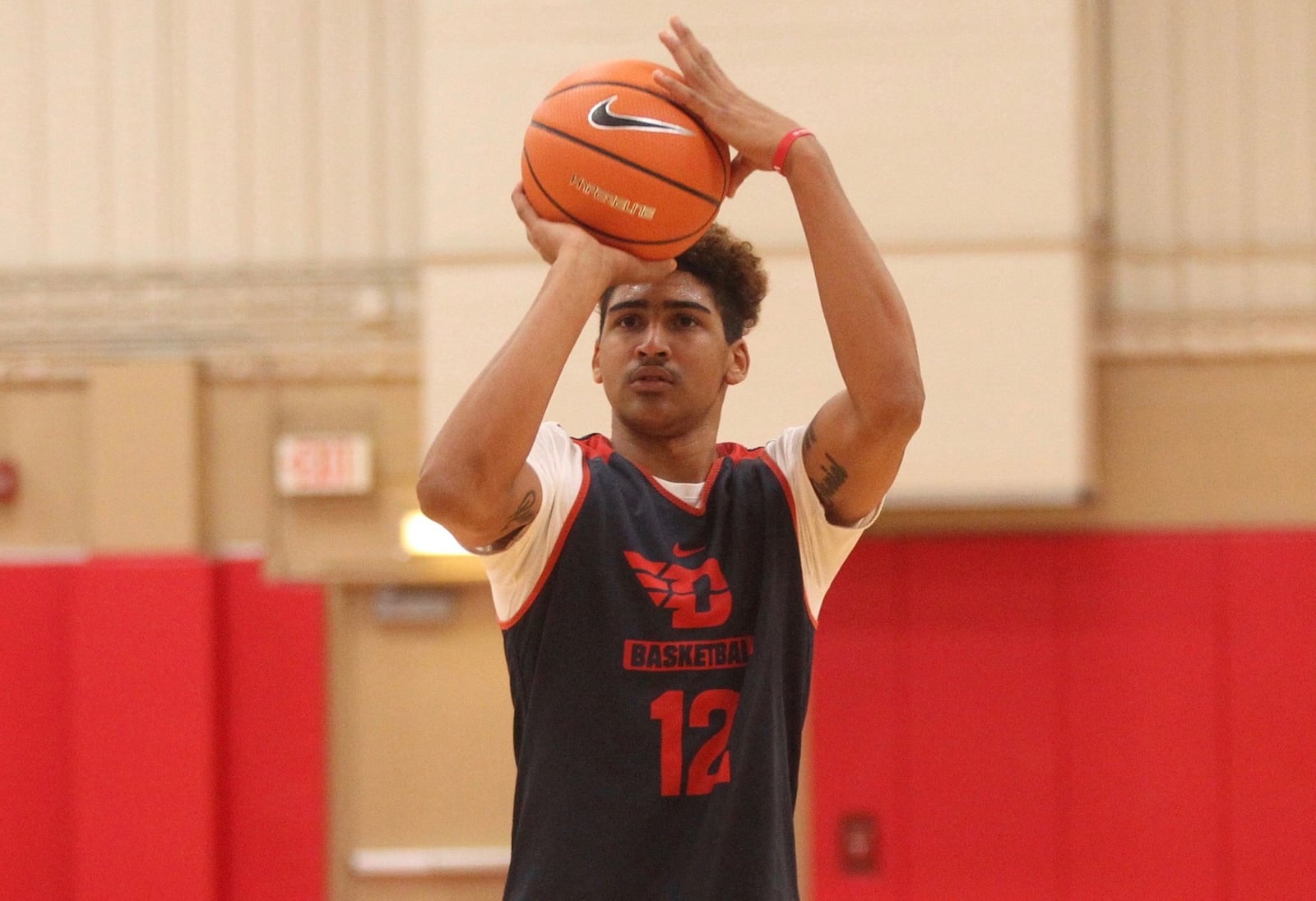 Dayton’s Obadiah Toppin practices on Oct. 1, 2017, at the Cronin Center in Dayton. David Jablonski/Staff