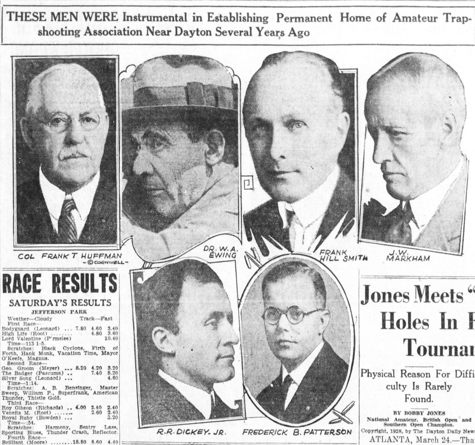 Fred Patterson, the dynamic president of NCR, J.M. Markham, one of the most experienced trapshooters in the country, Col. Frank Huffman, a well-known banker, Dr. Bill Ewing, R.R. Dickey and several other prominent Dayton boosters canvassed the city of Dayton and raised $20,000 in cash and 62 acres of land to start the campaign. DAYTON DAILY NEWS ARCHIVES 1930