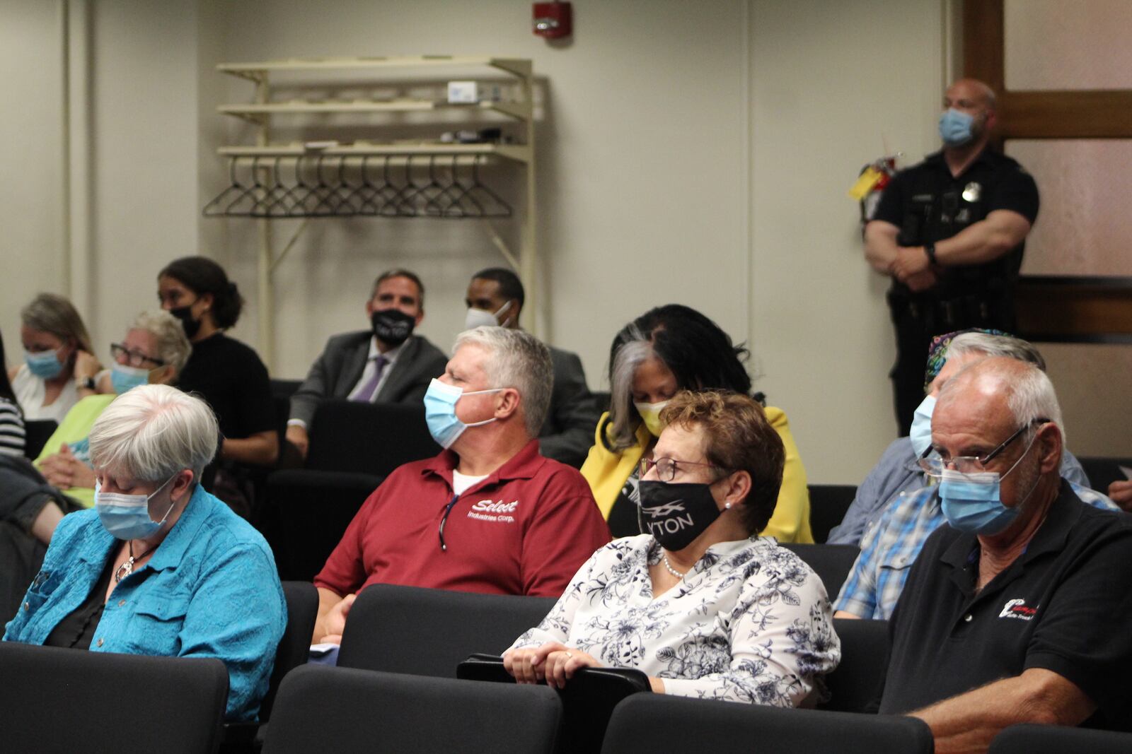 Audience members at a Dayton City Commission meeting where a hearing was held about automated license plate readers. CORNELIUS FROLIK / STAFF