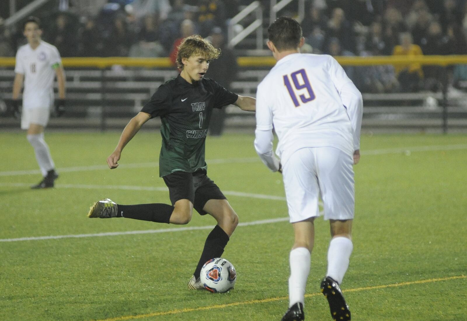 Dayton Christian defeated Troy Christian 2-1 in a boys Division III regional soccer semifinal at Centerville on Wednesday, Oct. 31, 2018. MARC PENDLETON / STAFF