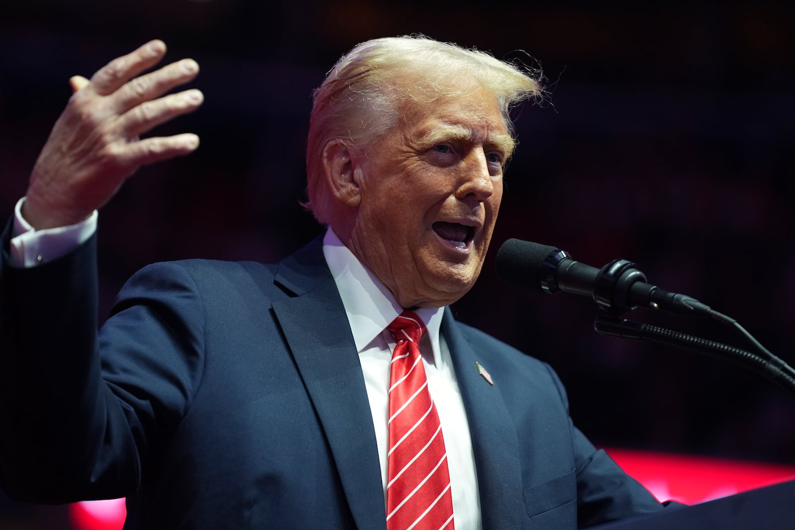 President-elect Donald Trump speaks at a rally ahead of the 60th Presidential Inauguration, Sunday, Jan. 19, 2025, in Washington. (AP Photo/Evan Vucci)