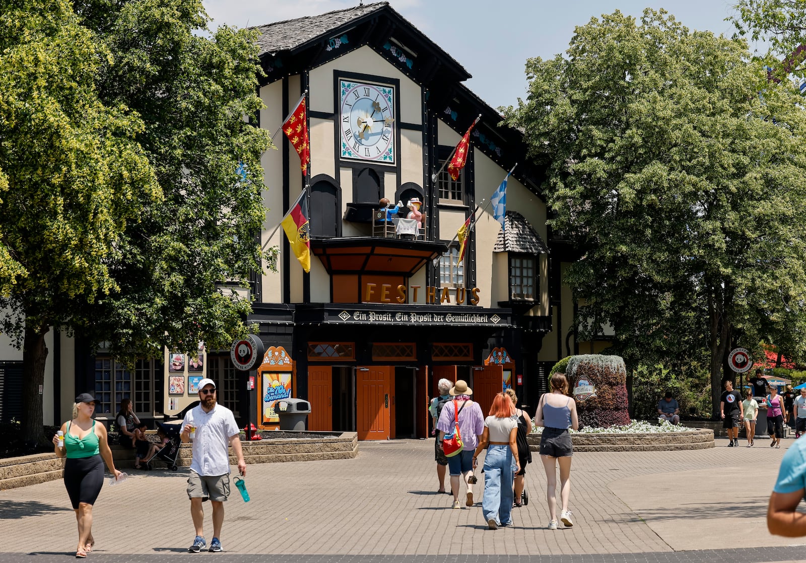 Kings Island was filled with visitors near Festhaus Friday, June 9, 2023 in Mason. NICK GRAHAM/STAFF