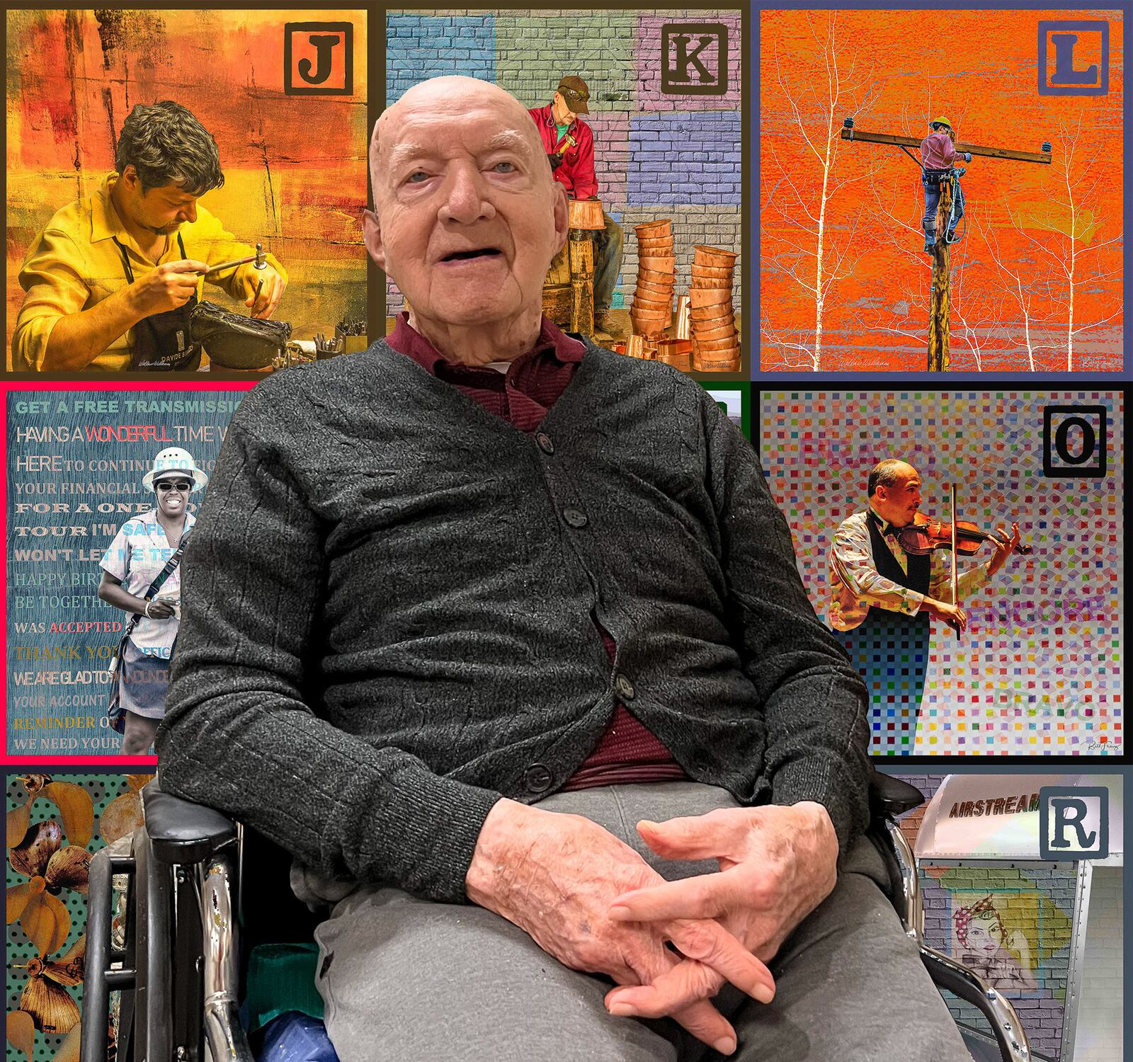 Wally Willaman sits in front of the A-to-Z project.