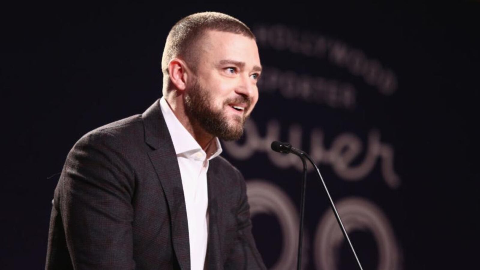 Justin Timberlake speaks onstage at The Hollywood Reporter's 2017 Women In Entertainment Breakfast at Milk Studios on December 6, 2017 in Los Angeles, California.  (Photo by Rich Fury/Getty Images for THR)