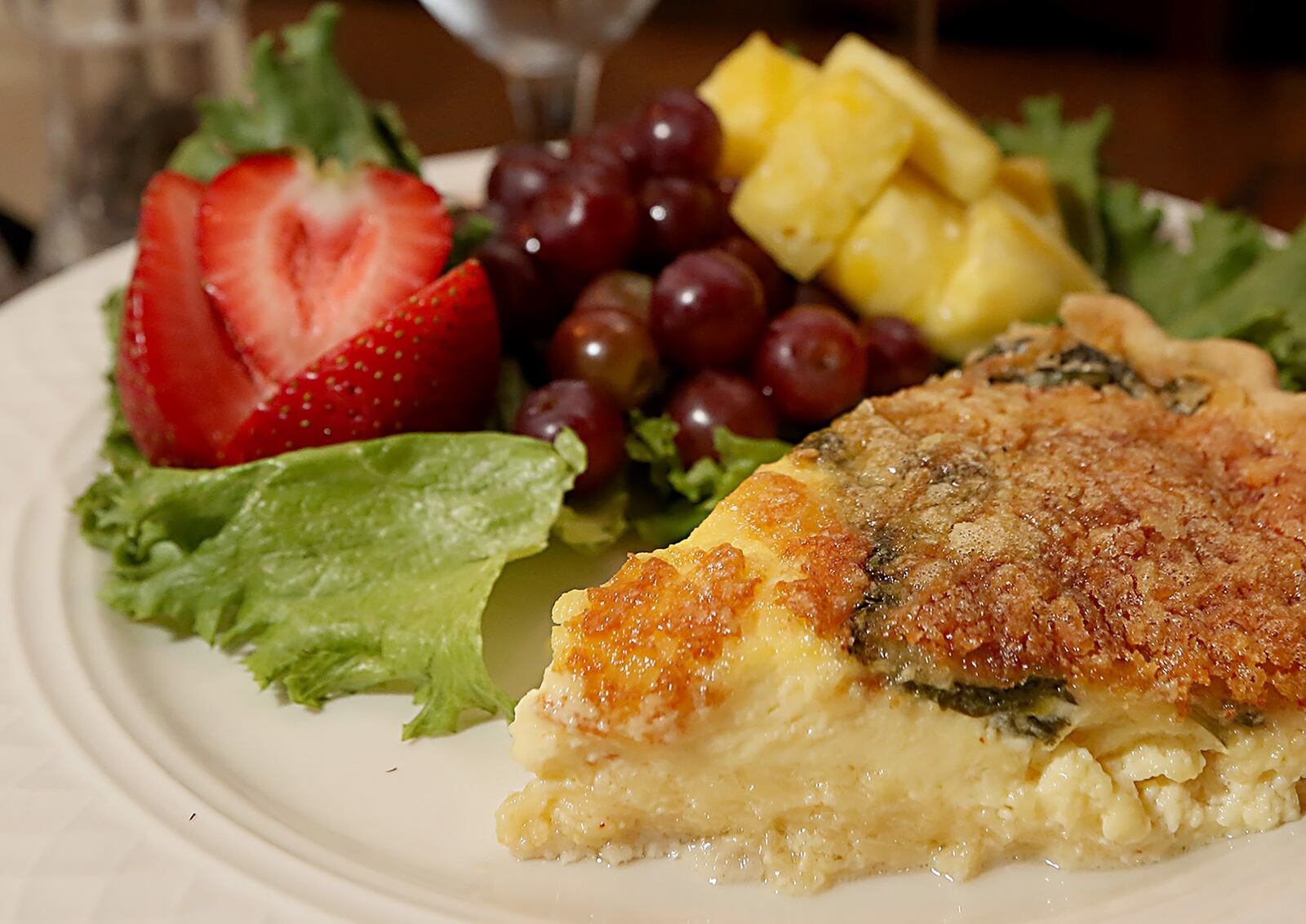 Quiche at the Coldwater Cafe in Tipp City, which has been named the "Best in Ohio" for fine dining in the Ohio Magazine 2020 Best in Ohio awards.