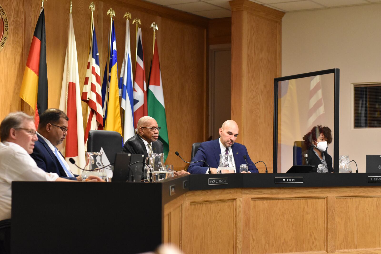 Dayton City Commission at its regular meeting on Wednesday, Nov. 15, 2023. Commissioners discussed adding housing to the list of things its temporary income tax levy funds. CORNELIUS FROLIK / STAFF