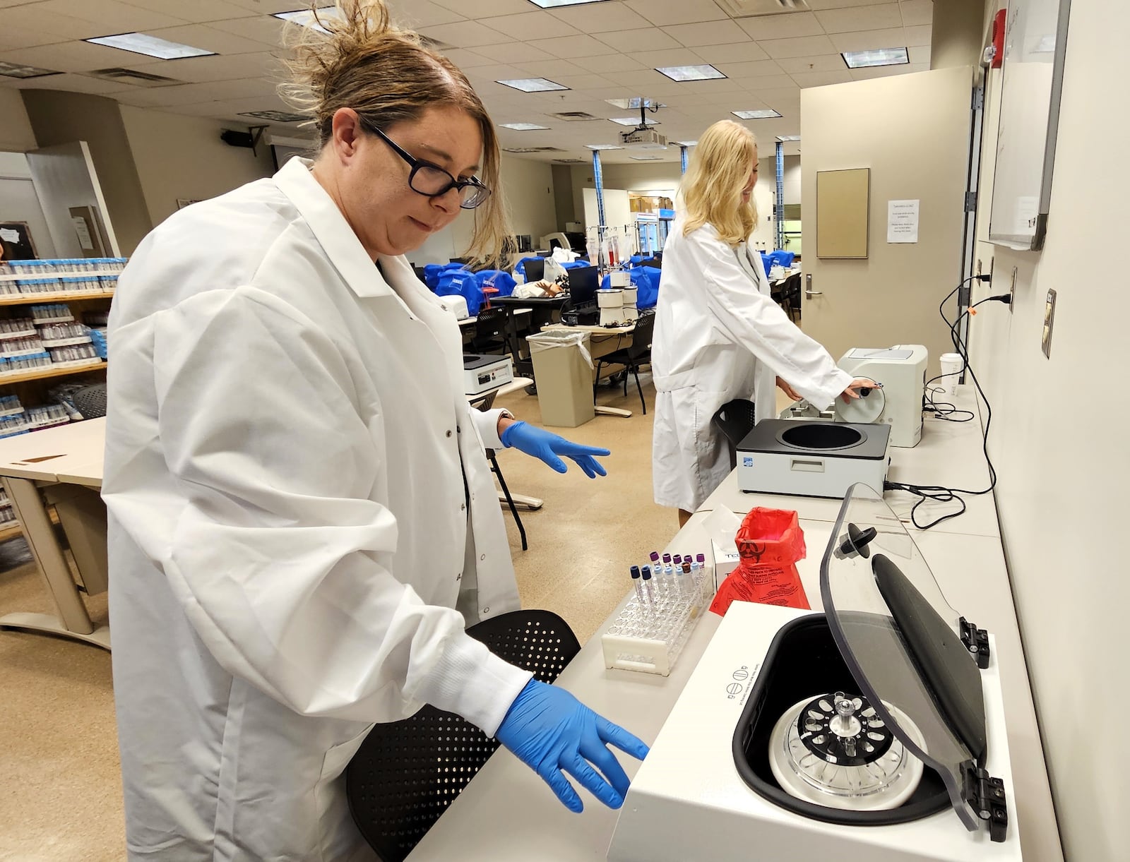 Sinclair Community College histotechnology student Jessica Jolley in the histology lab. COURTESY OF SINCLAIR COMMUNITY COLLEGE