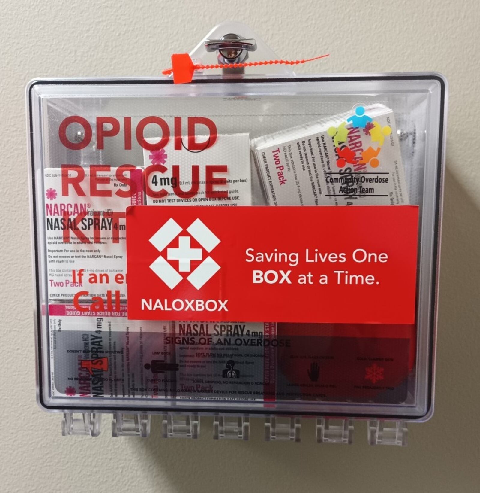 Montgomery County Alcohol, Drug Addiction and Mental Health Services will install a Naloxbox for free at any business or location the requests it. The agency is looking to install these safety kits, which include Narcan nasal sprays and other safety items, at a variety of locations, such as churches, bars, restaurants, and more. SAMANTHA WILDOW\STAFF