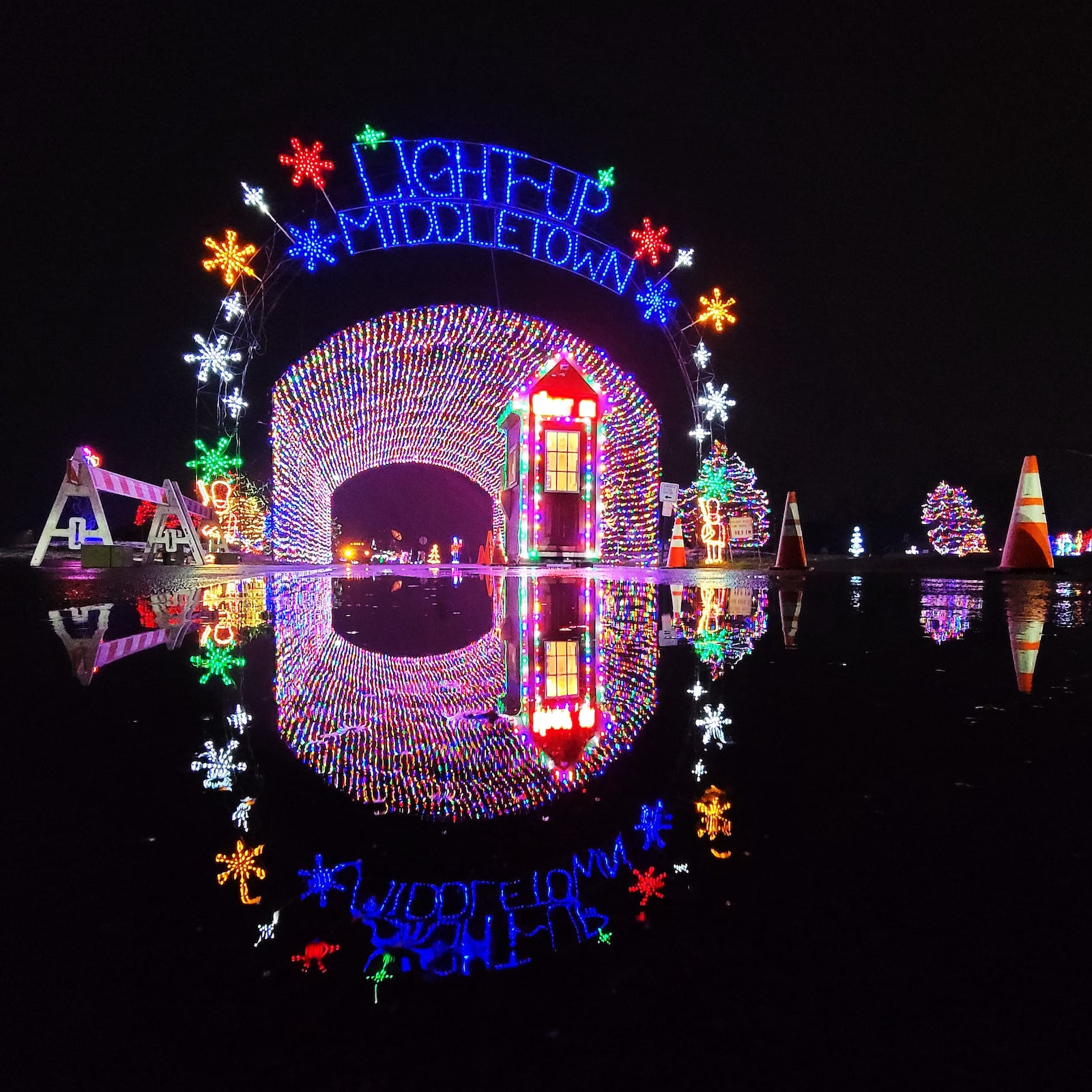 Light Up Middletown drive-thru holiday light display is open 6 p.m. to 10 p.m. nightly at Smith Park in Middletown. NICK GRAHAM / STAFF