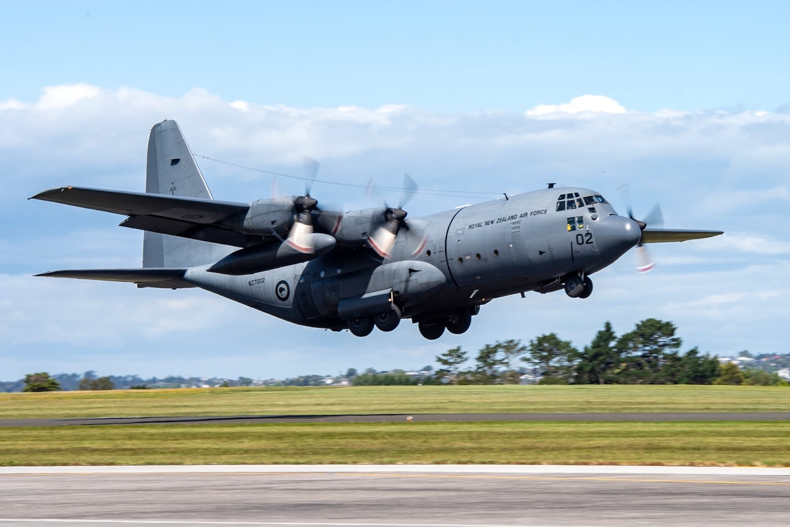 A Royal New Zealand Air Force Hercules C130 H takes off for Vanuatu, from Auckland, New Zealand, Wednesday, Dec. 18, 2024 following a strong earthquake that struck just off the coast of Vanuatu in the South Pacific Ocean, Tuesday, Dec. 17. (SGT Maria Eves/New Zealand Defence Force via AP)