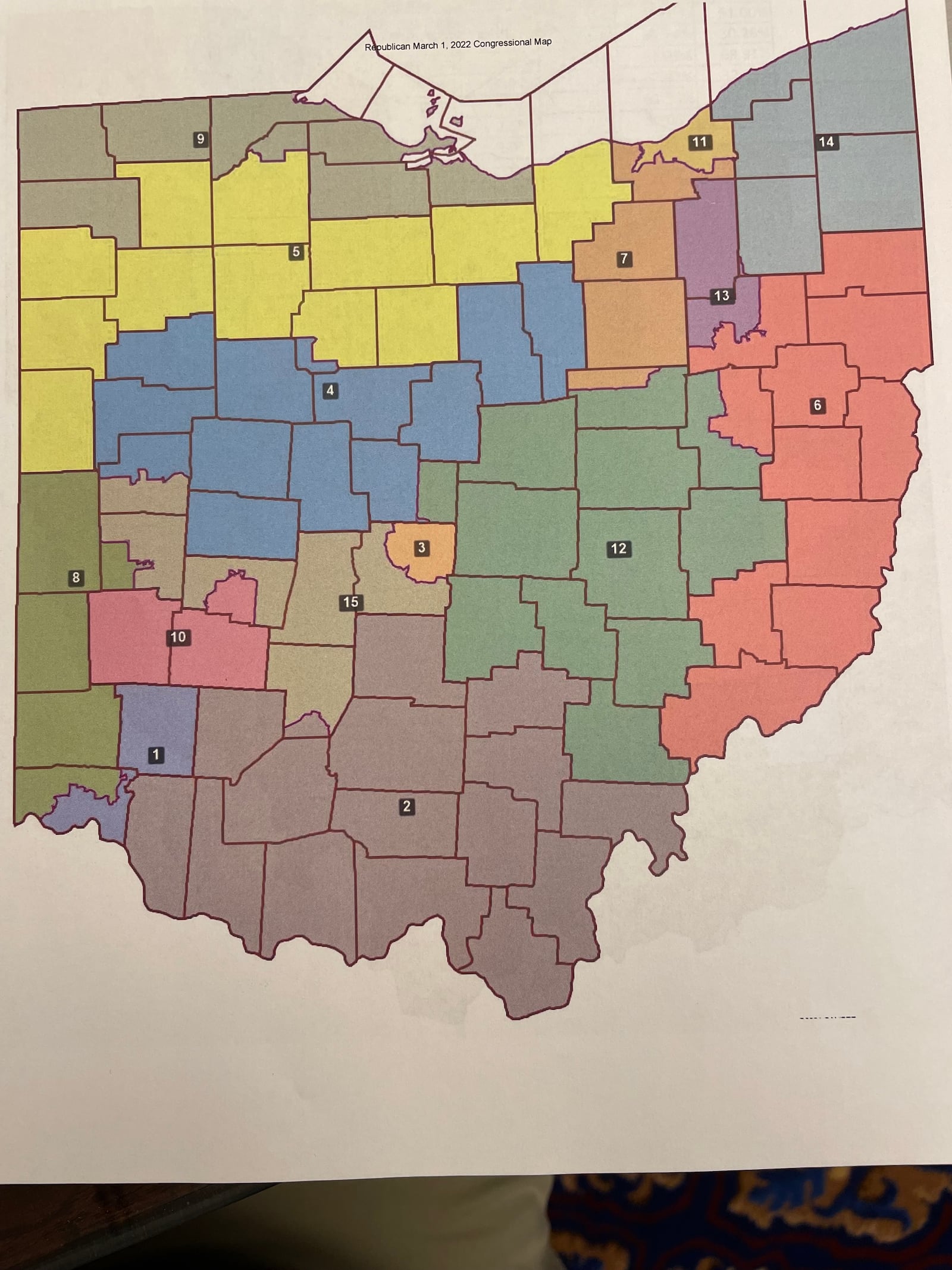 Republicans on the Ohio Redistricting Commission submitted a new U.S. House district map proposal on March 1, 2022.