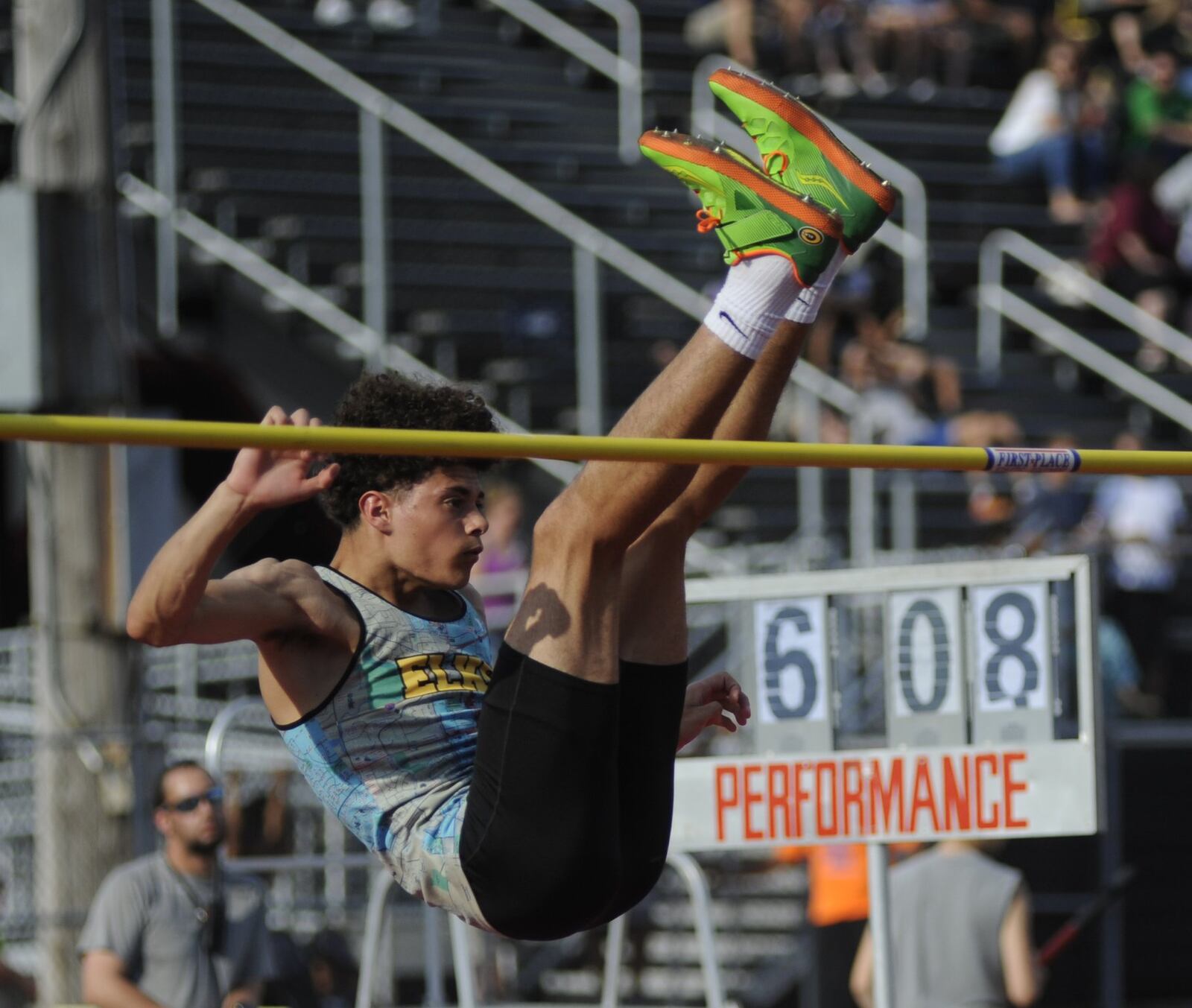 Centerville senior Jason Sneed cleared 6-8 to place second in the high jump during the D-I regional track and field meet at Wayne High School on Friday, May 24, 2019. MARC PENDLETON / STAFF