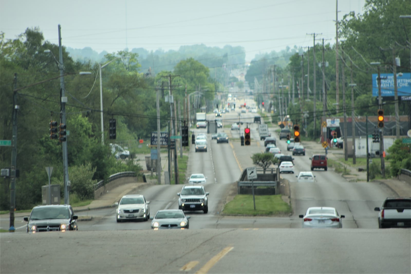 More than 13,000 vehicles each day travel along a stretch of Gettysburg Avenue between West Third Street and Salem Avenue. CORNELIUS FROLIK / STAFF