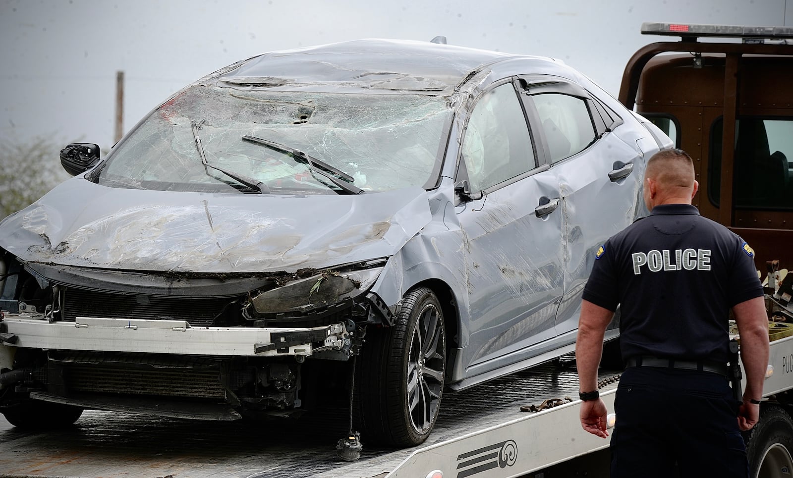 Police investigating a officer involved shooting after an accident on 75 northbound near Moraine Wednesday morning, May 4, 2022.