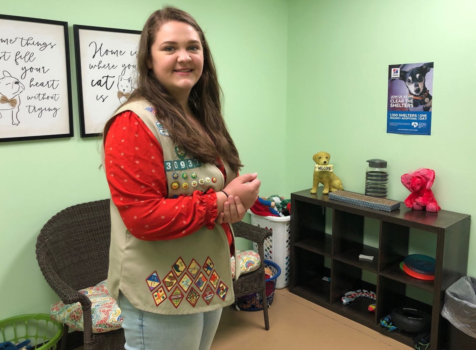 Beavercreek High School Junior Meredith Dillon renovated the meet and greet room at the Greene County Animal Care and Control in Xenia for her Gold Award project with the Girl Scouts. CONTRIBUTED