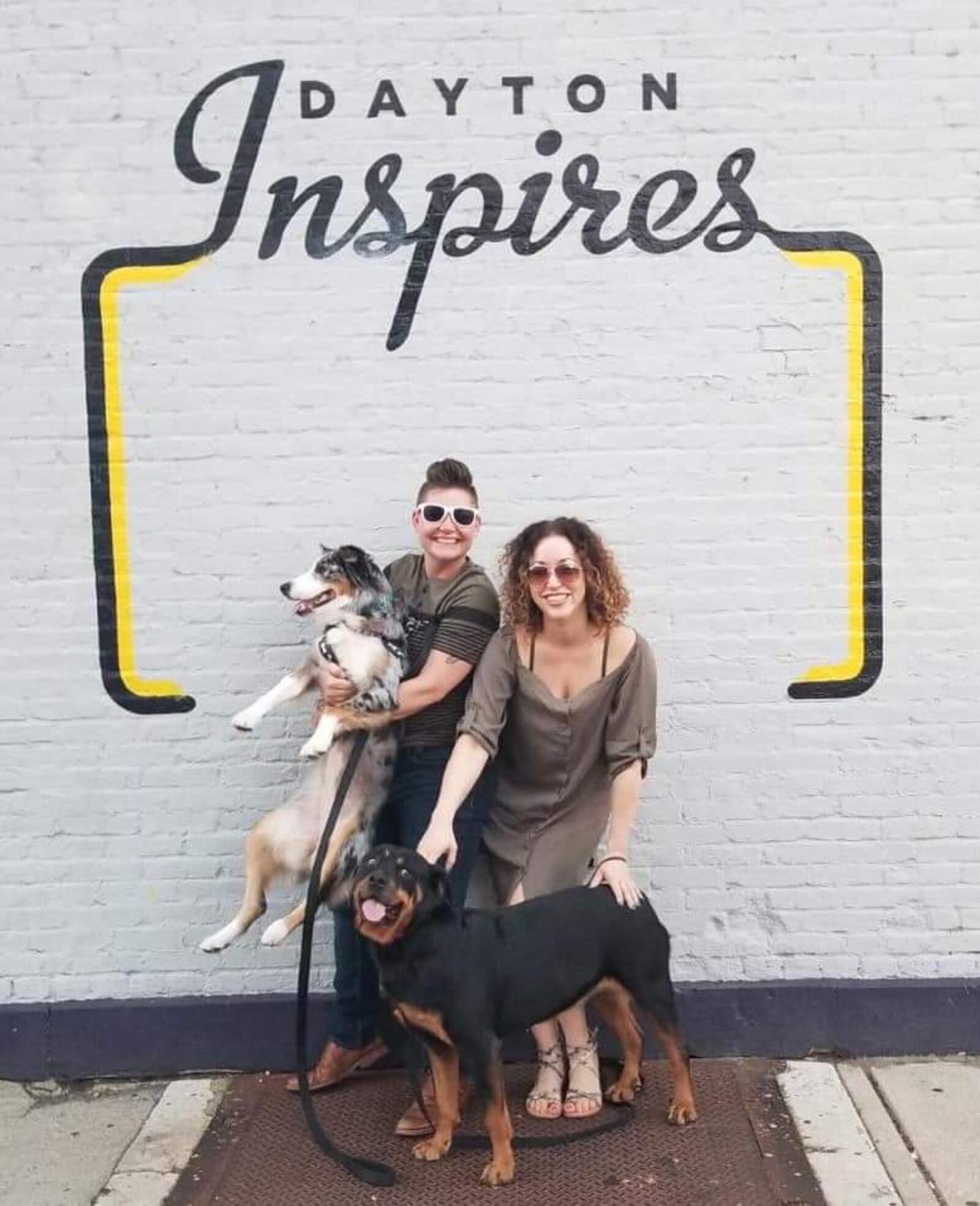 Jes McMillan (left) and her partner Kate Edmondson and their dogs, Luna and Molly. CONTRIBUTED PHOTO