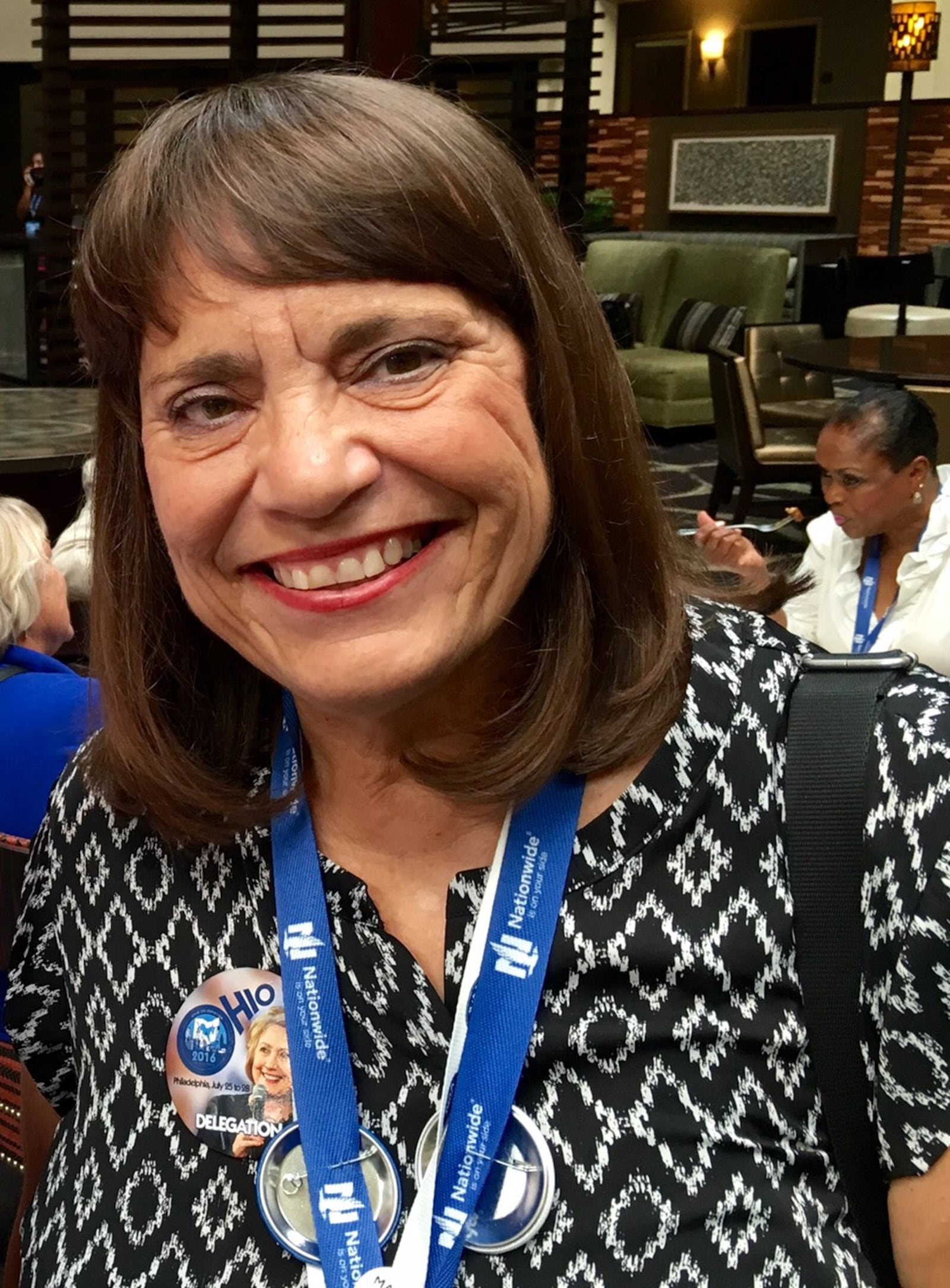 Montgomery County Treasurer Carolyn Rice at the Ohio delegation hotel in Philadelphia for the Democratic National Convention in 2016. She plans to run for Montgomery County commissioner. LYNN HULSEY/STAFF