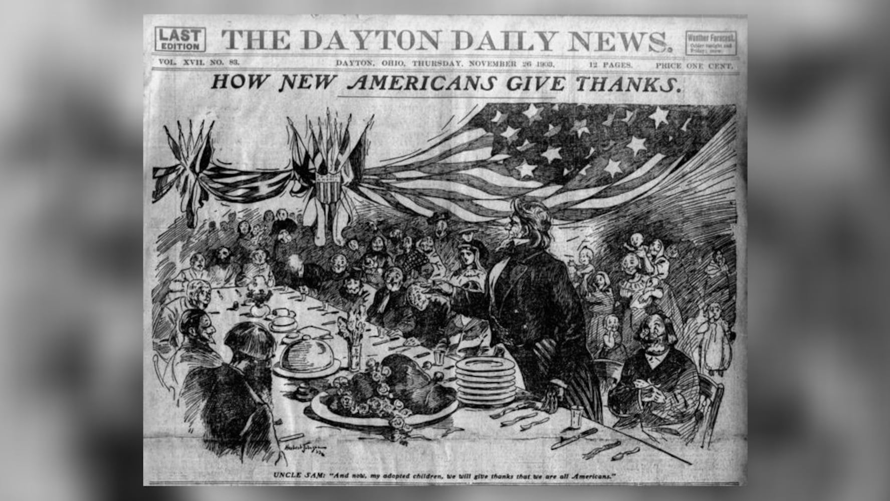 Thanksgiving Day front pages from the Dayton Daily News archives