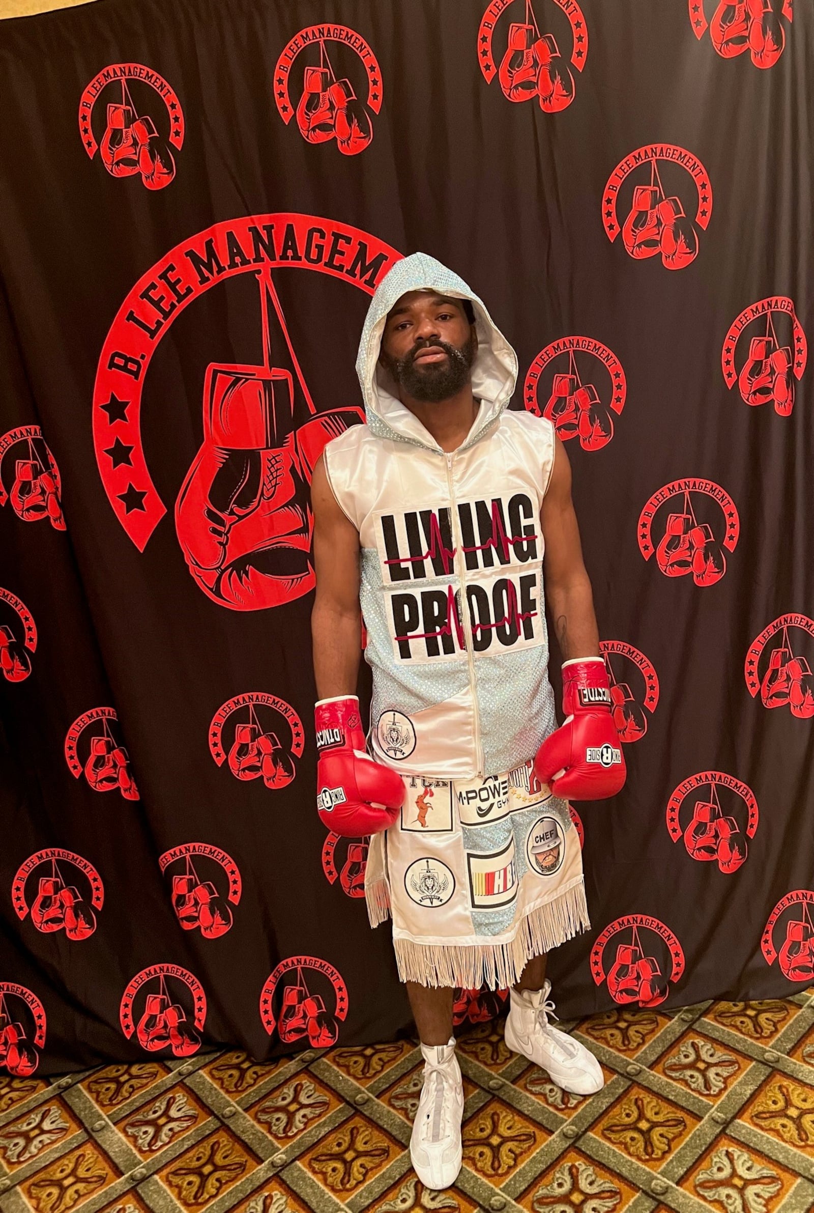 Jeff Camp in his “Living Proof” fight outfit. CONTRIBUTED