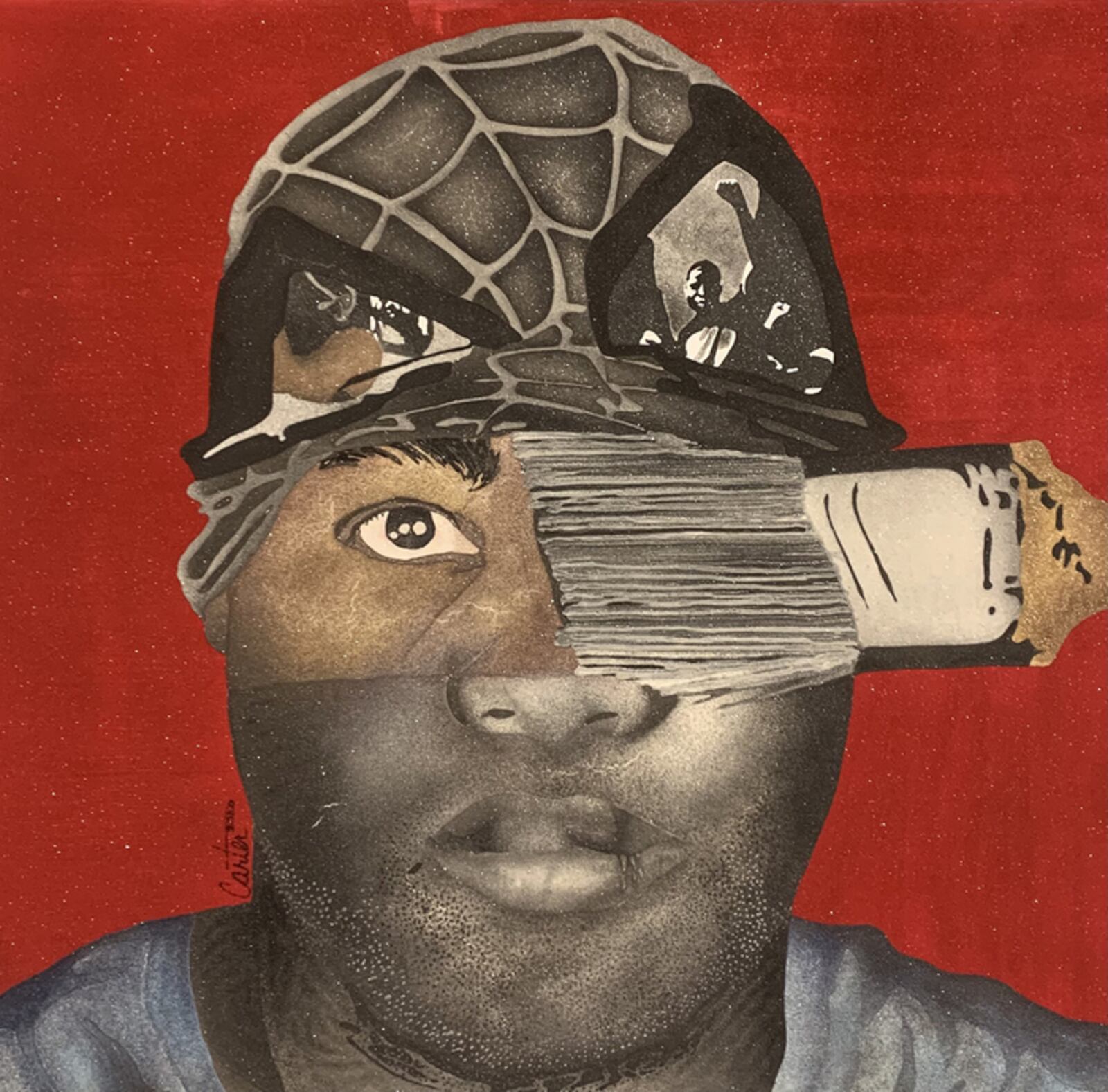 Derrick Carter’s “Art of Vigilante” is among the 85 pieces by 45 artists in “Black Heritage Through Visual Rhythms.” The African American Artists Guild’s annual juried exhibition is on display at Dayton Art Institute February 24 through May 22.