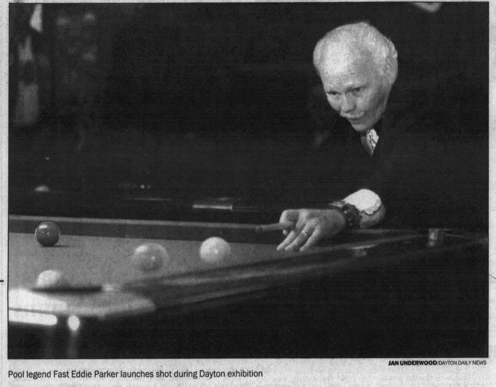 Pool legend Fast Eddie Parker at Belmont Billiards. DAYTON DAILY NEWS ARCHIVES