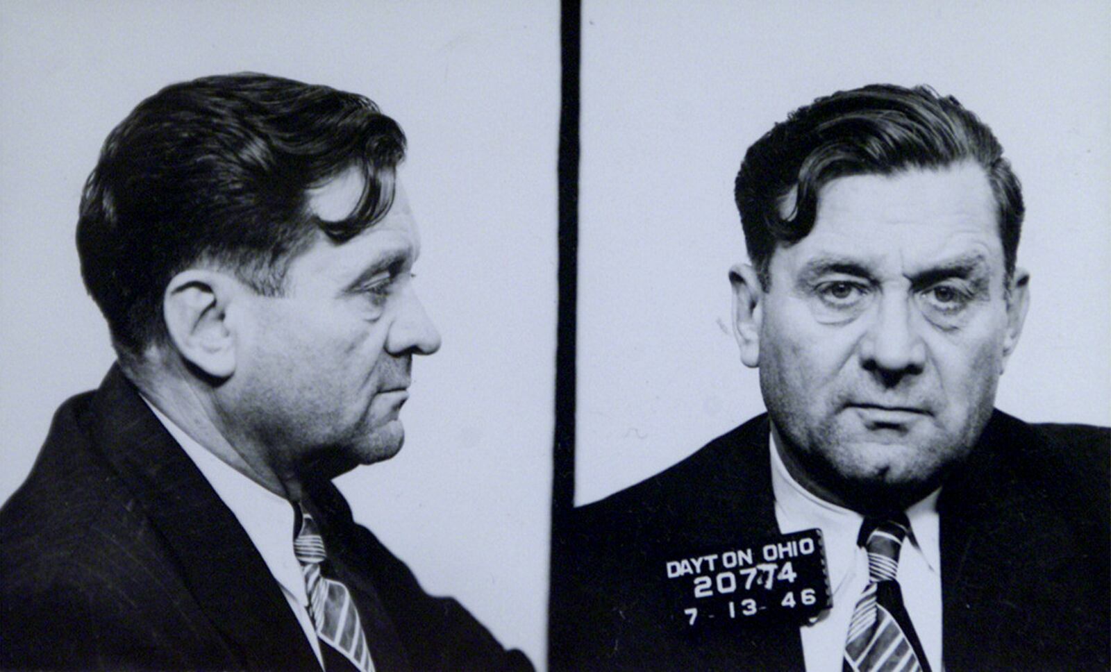 The Dayton Police Department mug shot of George "Bugs" Moran.