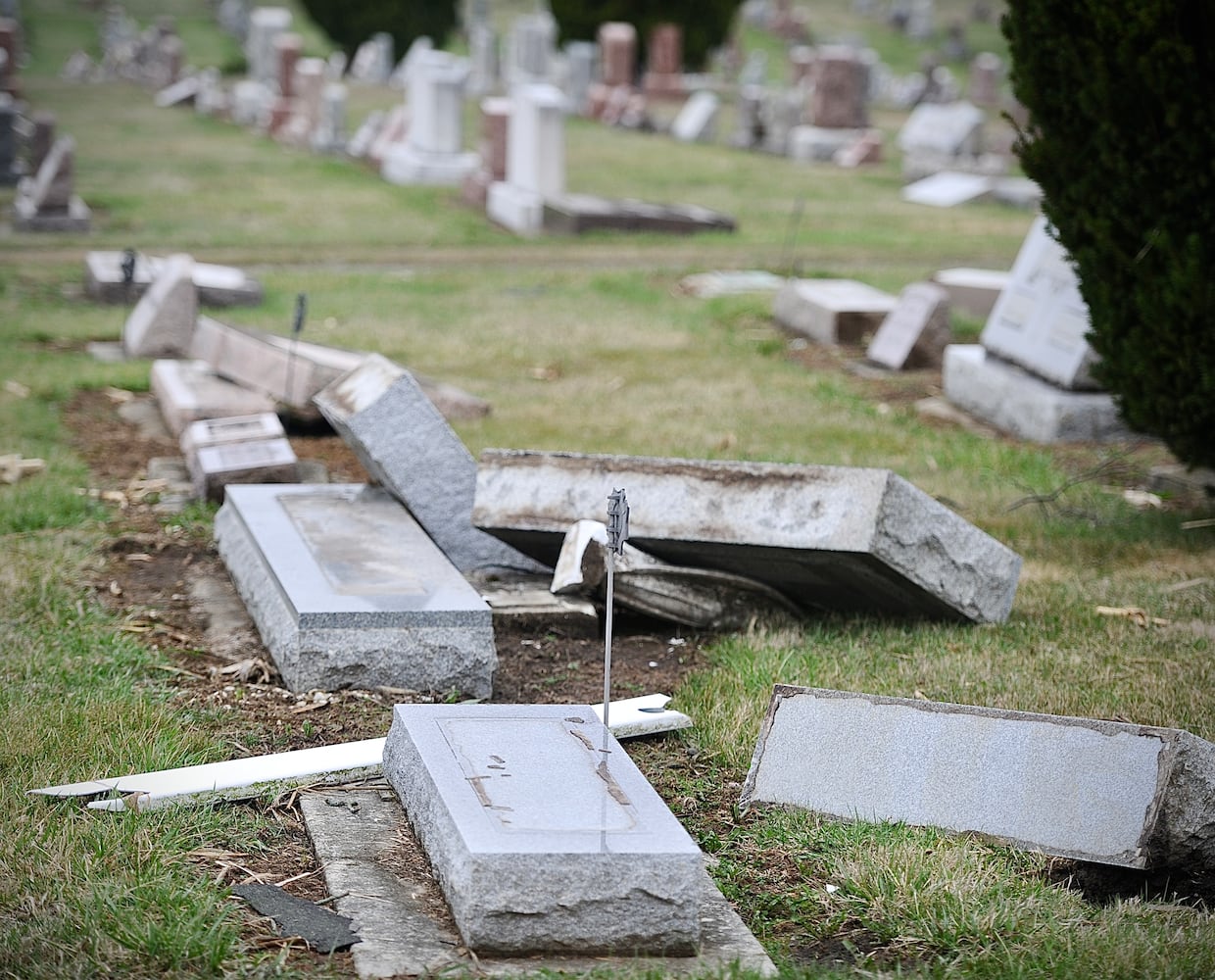 Cemetery damaged near Bradford