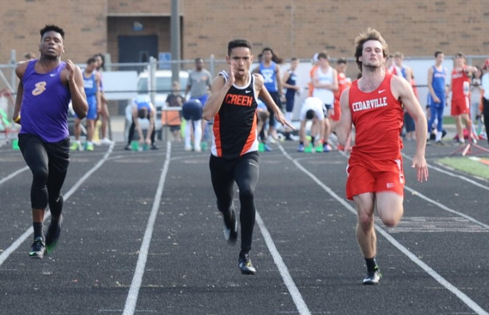 Beavercreek junior Jalen White gave the Beavers the win at in the 100-meter dash at the Greene County Championships. Greg Billing / Contributed