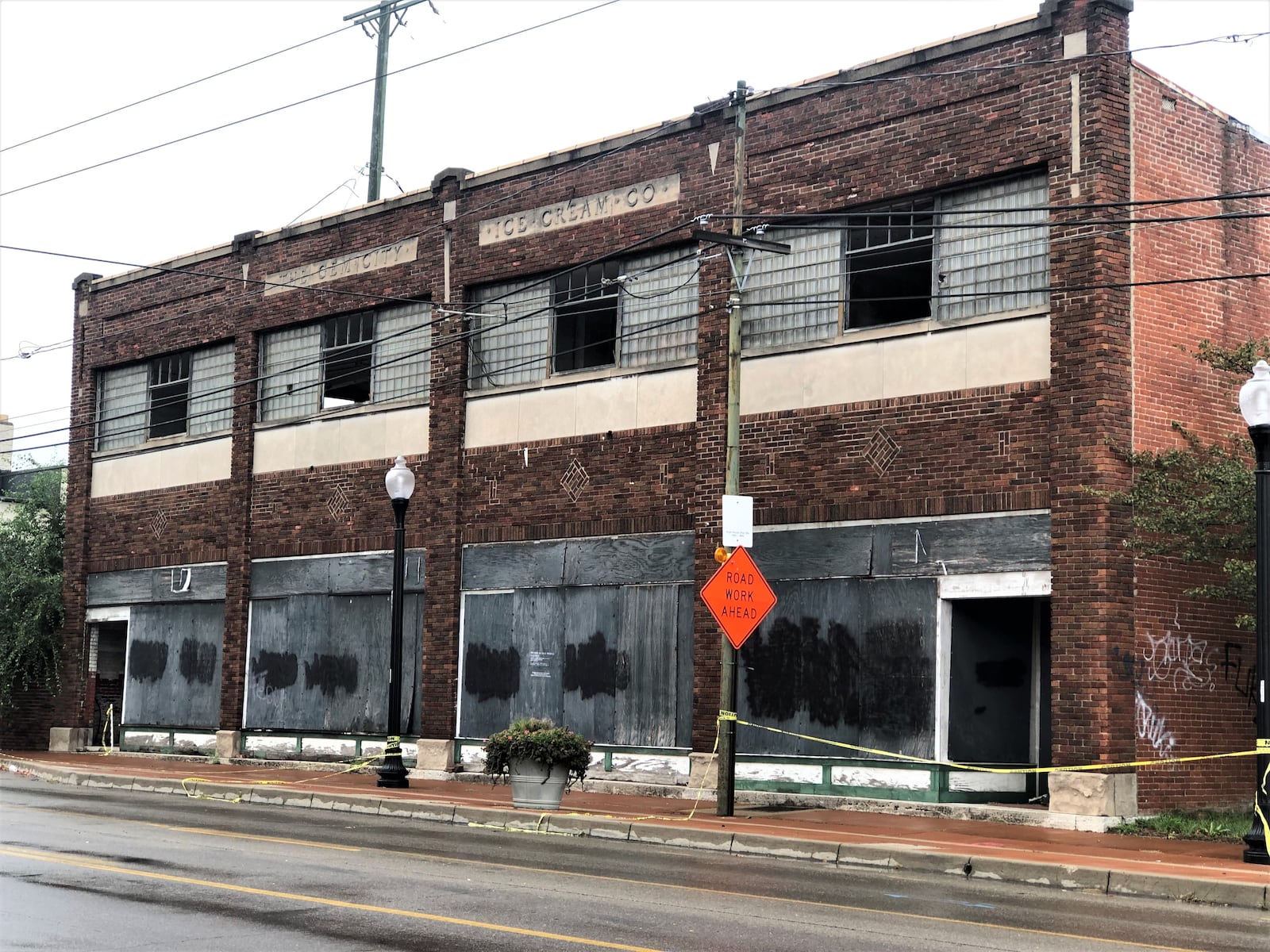 The Gem City Ice Cream Co. building, the site of the Wright brothers' first bike shop, at 1005 W. Third St. The city of Dayton wants to demolish the property, which officials say is a nuisance. CORNELIUS FROLIK / STAFF