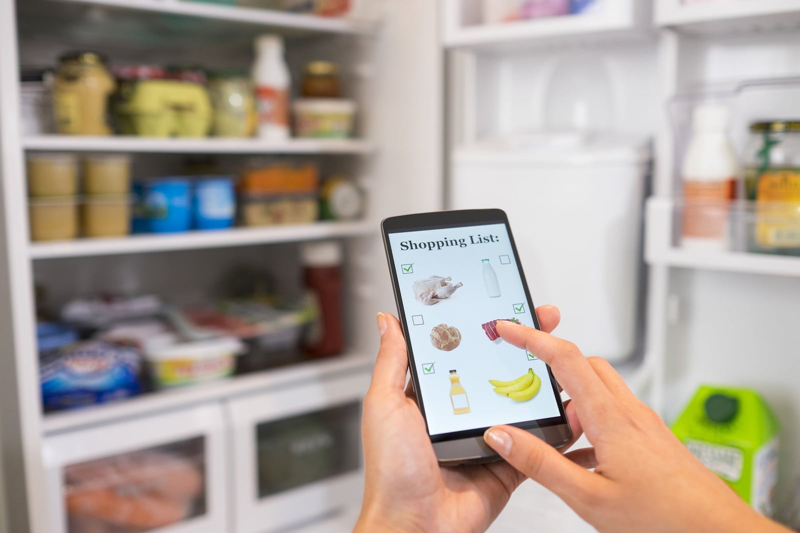 Some smart refrigerators feature LCD screens that make it possible to have groceries delivered to your doorstep without leaving the kitchen. (Dreamstime)