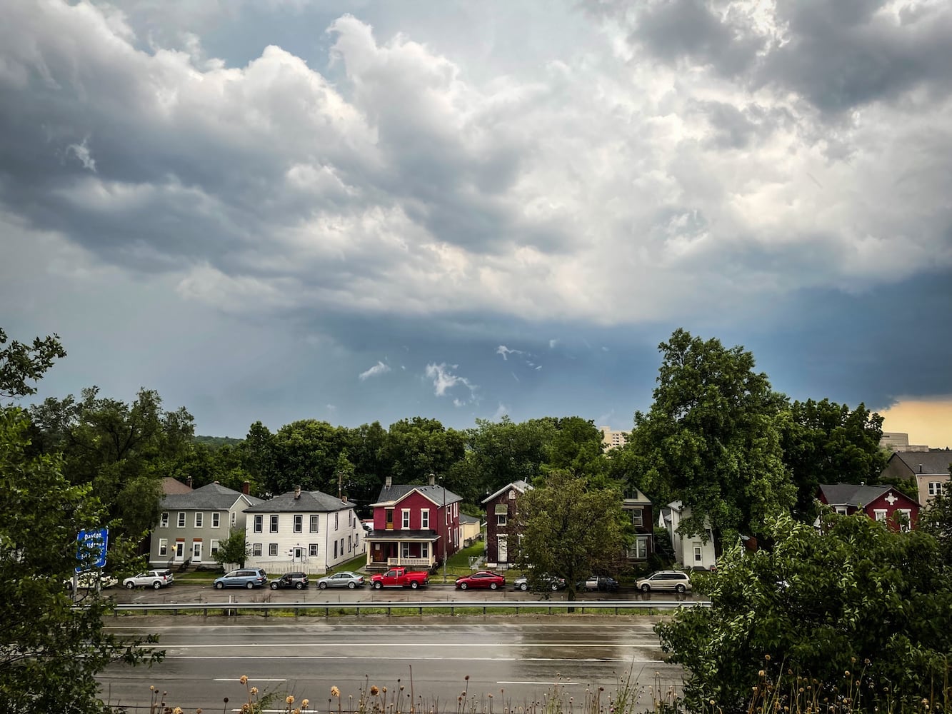 Storm clouds over Dayton