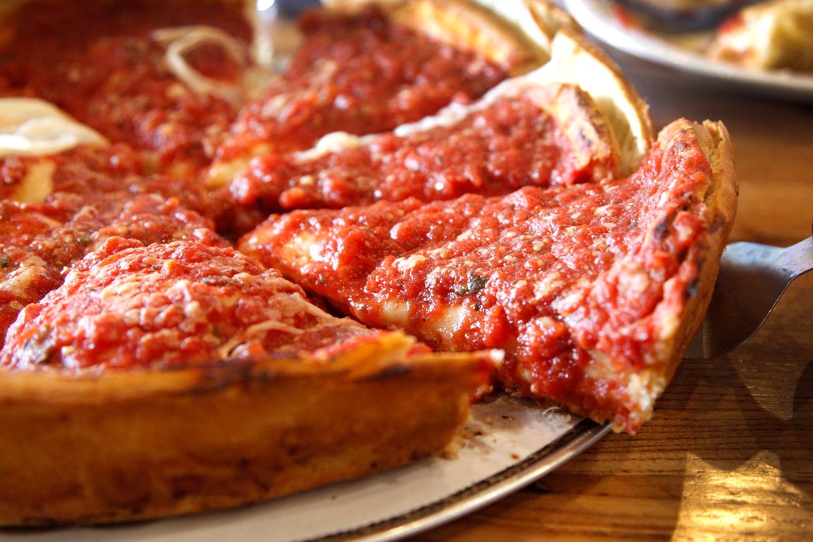 Giordano's famous stuffed deep dish pizza. LISA POWELL / STAFF