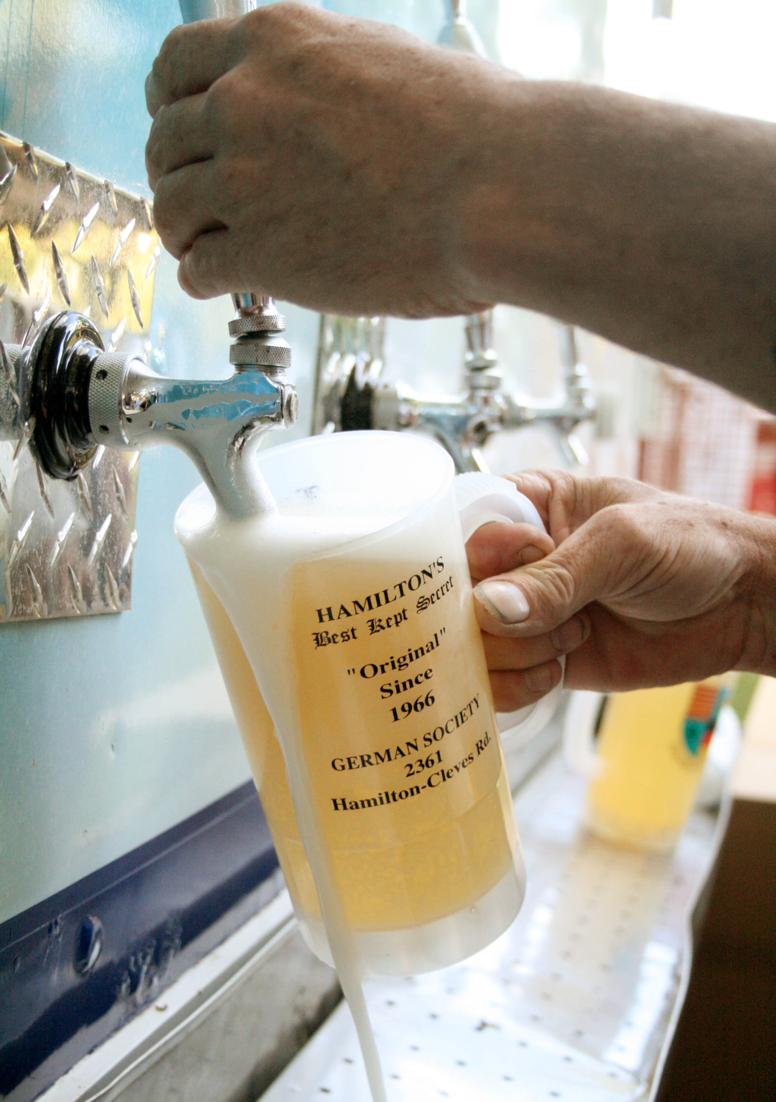 A frothy beer is served up during the 45th Anniversary of the Hamilton Oktoberfest Friday evening, September 3, 2010. The event was hosted by the Liberty Home German Society and included food, live music, games, rides and more.