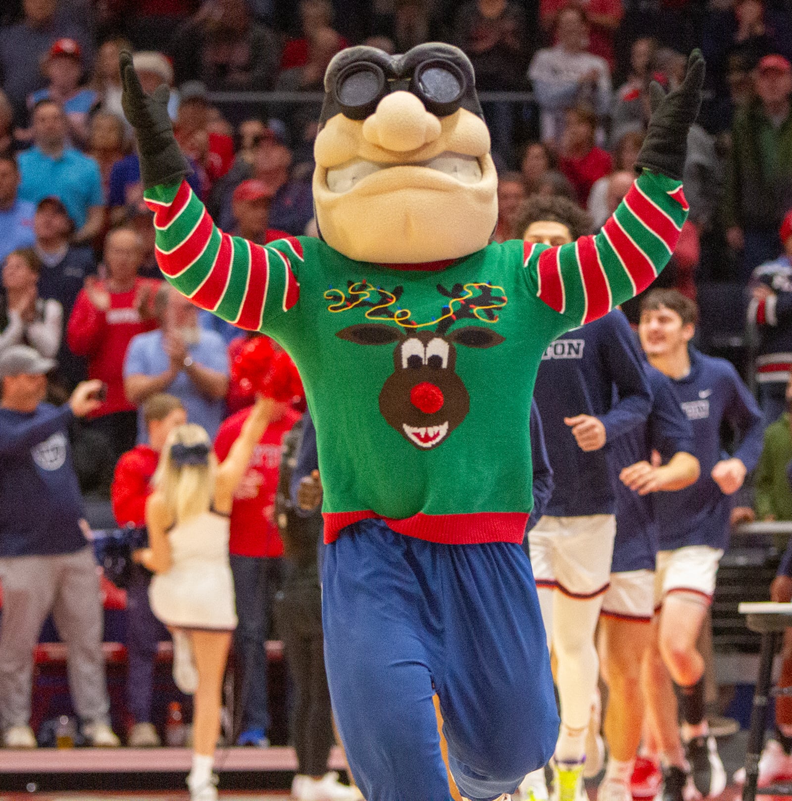 Rudy Flyer fires up the crowd before Dayton's 82-70 victory over Troy at UD Arena. Jeff Gilbert/CONTRIBUTED