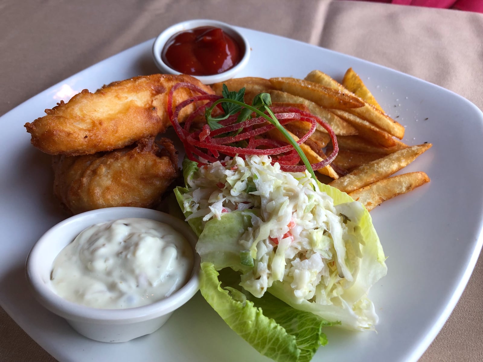 Fish & Chips ($17) from Club Oceano. MARK FISHER / STAFF PHOTO