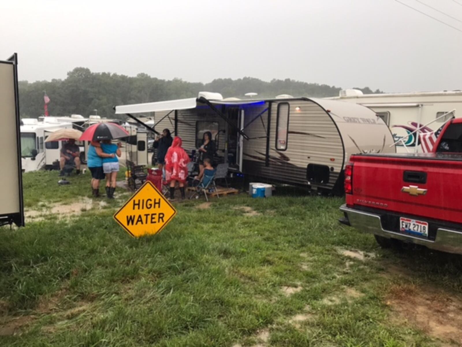 Rain, storms causing soggy conditions at Country Concert in Fort Loramie, Shelby County. CONTRIBUTED PHOTO Jan Seipel